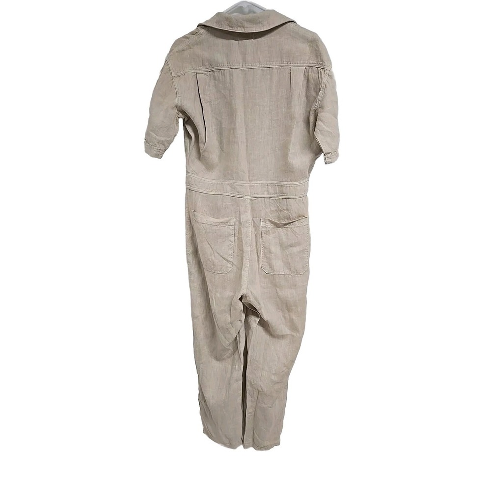 MATE the Label Cream Short-Sleeve Linen Jumpsuit - Picture 4 of 10